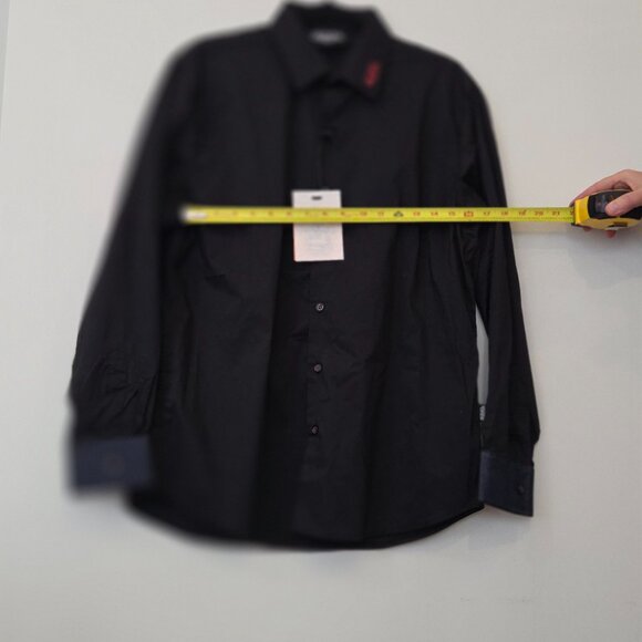 Von Dutch NWT Men's M Black Button Up Shirt Tiger Lion Graphic Denim Cuff - Picture 5 of 11